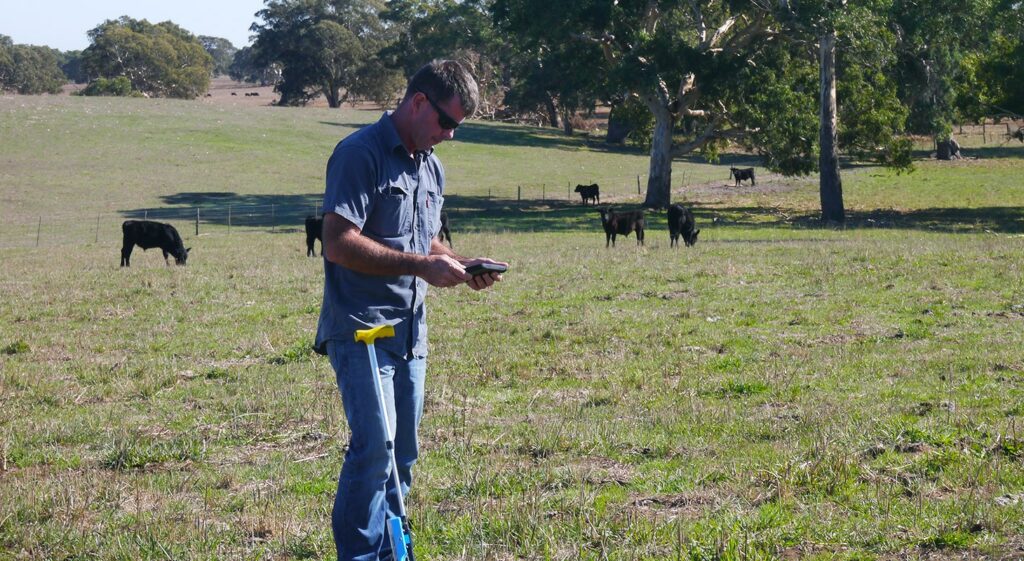 AgriWebb - Michael Cobiac with Plate Meter