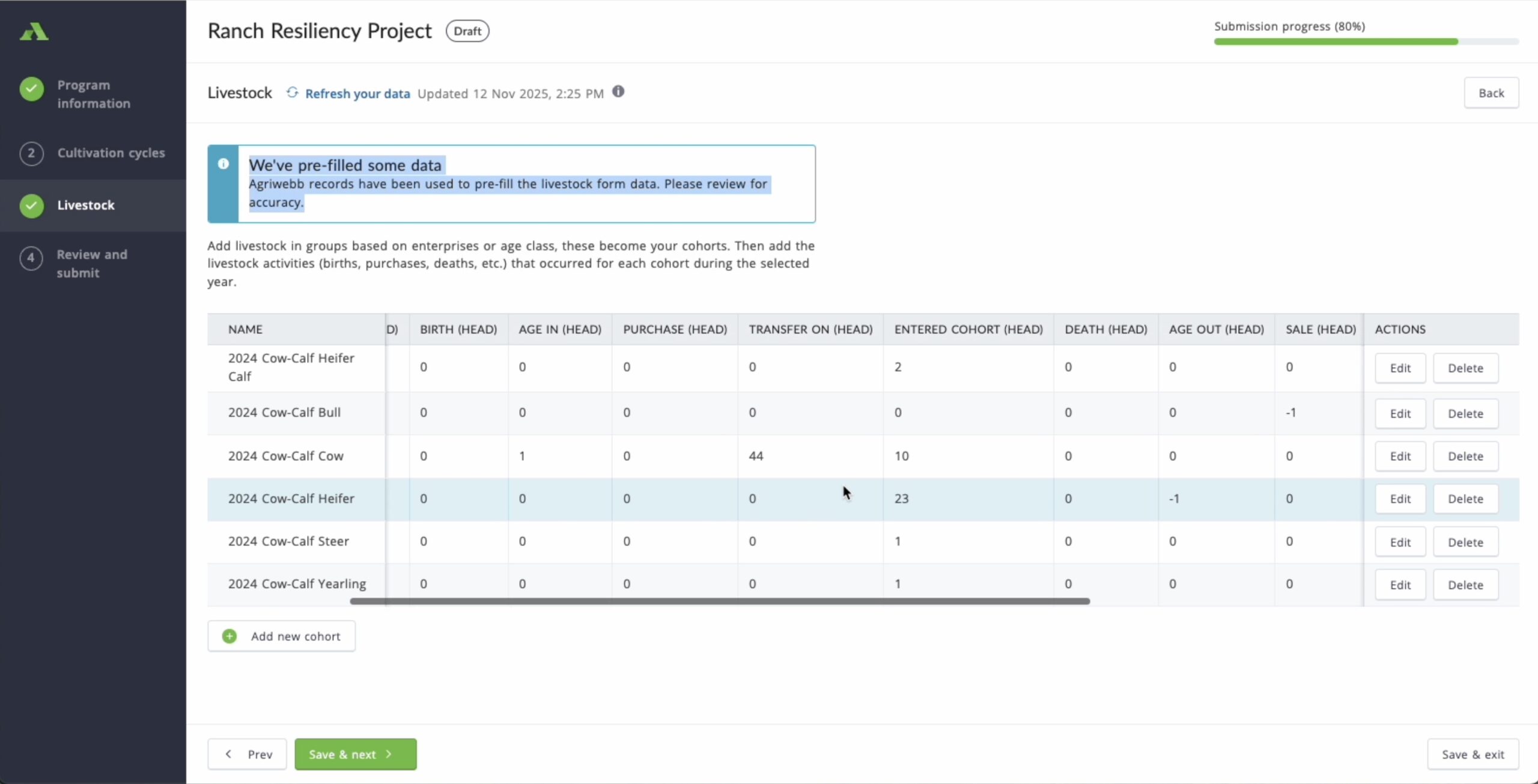 AgriWebb Program Hub - Pre-Fill Program Submission Form